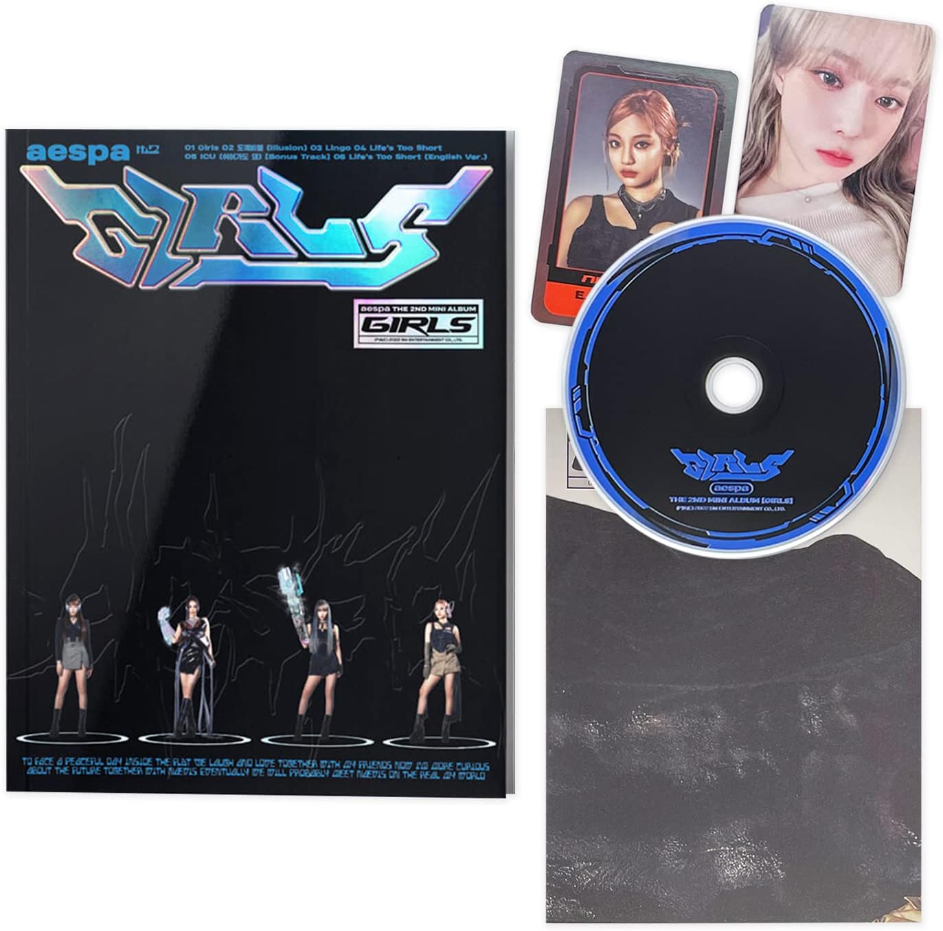 aespa - 2nd Mini Album [Girls] (KWANGYA Ver.) Photo Book + CD-R + Sticker + Folded Poster + Polaroid Card + Photo Card + Poster + 2 Pin Button Badges + 4 Extra Photocards