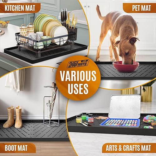 Miniatura 4 de 34 x 22 x 1 pulgada diseñada en Estados Unidos - Resistente - Alfombrilla para debajo del fregadero para la parte inferior de armarios de fregadero