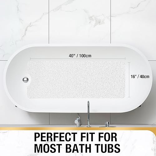 Miniatura 10 de HITSLAM Tapete de ducha antideslizante, de 24 x 24 pulgadas, antideslizante, con drenaje, tapete de baño de PVC suave para bañera, tapete de baño de