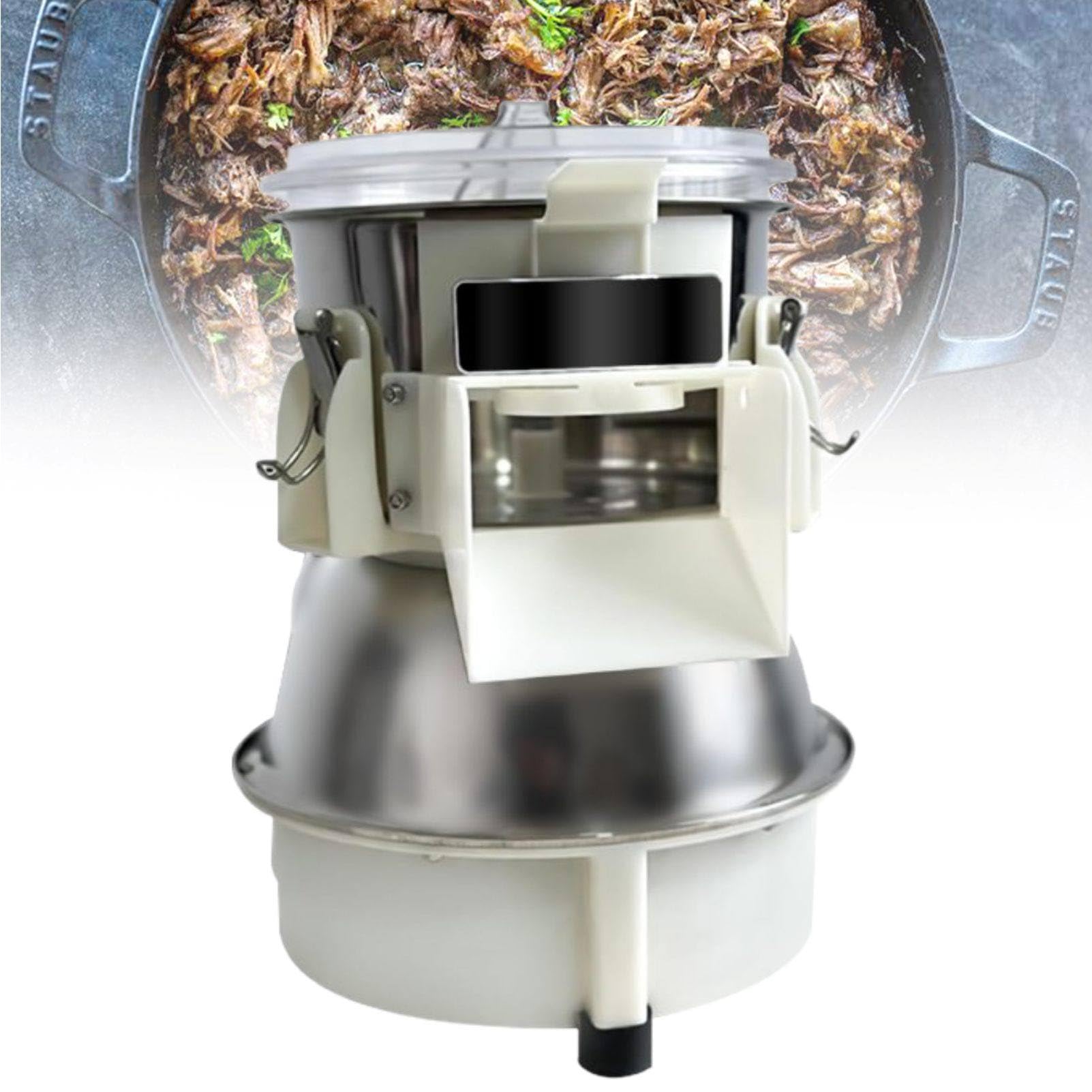 MhWrughts Food Grade Stainless Steel Chicken Breast Shredder Machine, Electric Commercial Meat Fiber Shredder 120-240 lb/h for Cooked Chicken Breast & Lean Beef