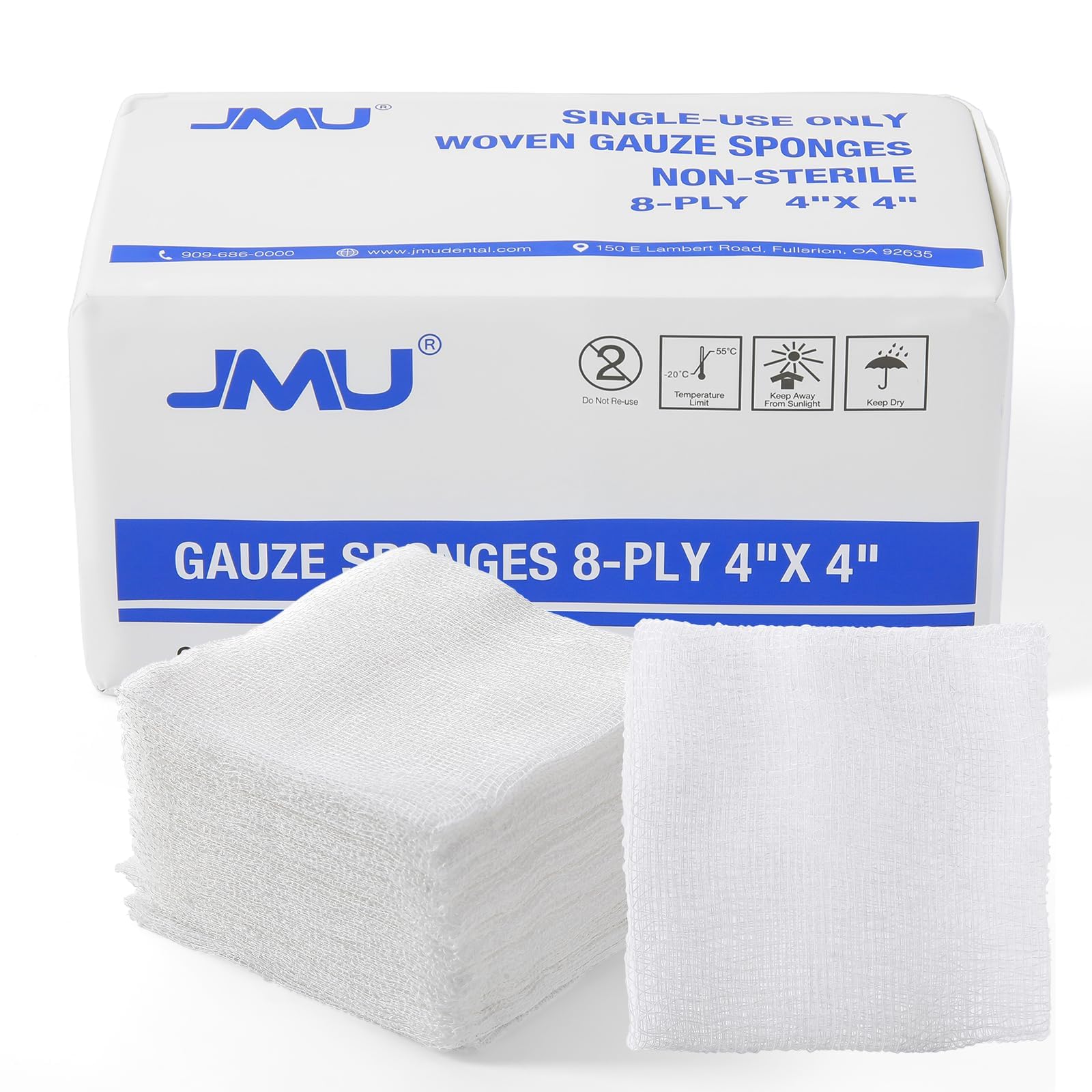 JMU 200 Woven Gauze Sponges 2x2, 8-Ply Non-Sterile Guaze Pads — Amazon image 8