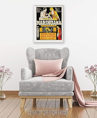 Miniatura 4 de Marihuana - Gran decoración y regalo para los amantes de la marihuana, maleza, maceta, 420 y cannabis por menos de 35 $ (lienzo, 16.0 x 20.0in)