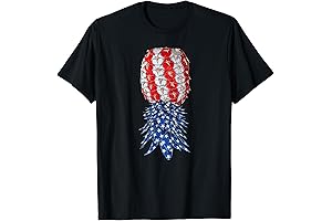 July Patriotic Red White Blue Upside Down Pineapple Swinger T-Shirt