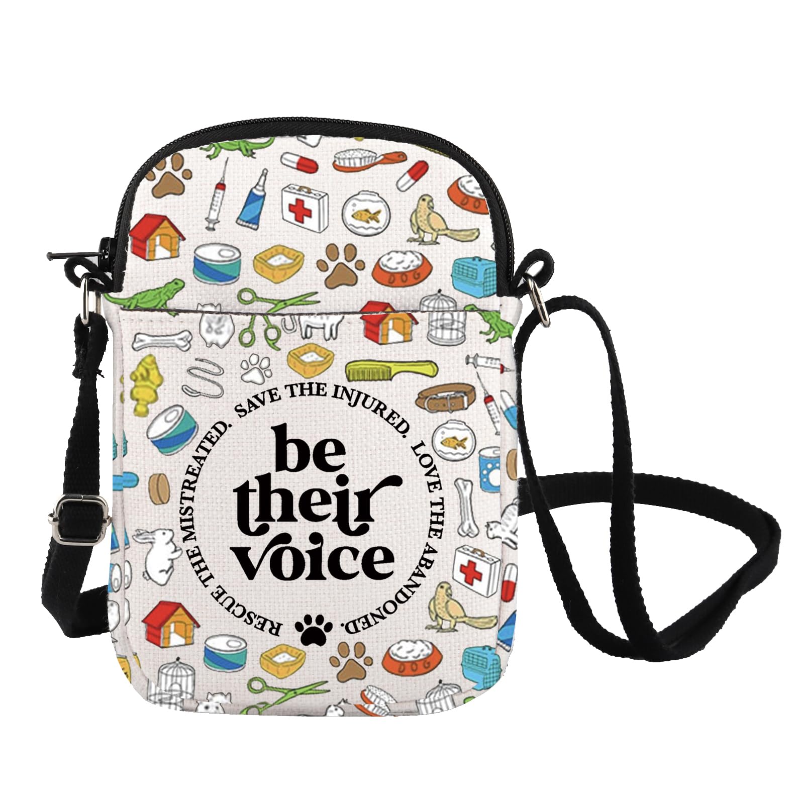 Veterinarian Messenger Bag Be Their Voice Crossbody Bag Animal Shelter Volunteer Gift Animal Rescue Handbag