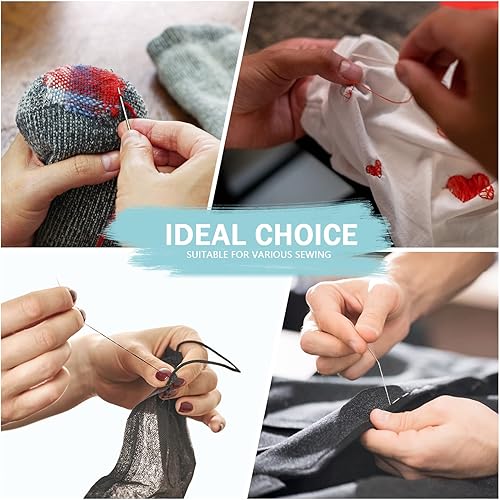 Miniatura 6 de MTLEE 14 cajas de 140 piezas mini kit de costura de fijación rápida fácil preroscado, kit de costura personal básico soporte de aguja roscada de