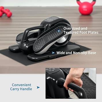 SPORTNOW Under Desk Electric Elliptical Machine for Seniors LCD Monitor