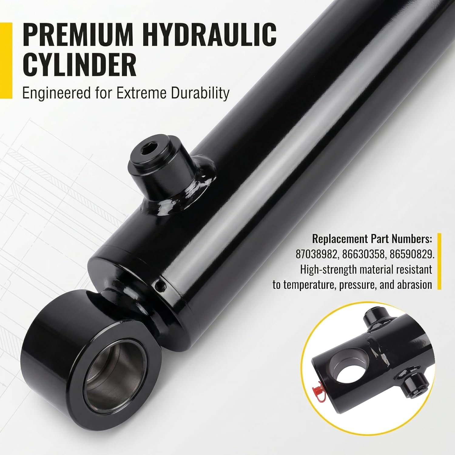 87038982 Bucket Tilt Hydraulic Cylinder Compatible with New Holland Skid Steer Loader L865 LS180 LX865 LX885 L180 L185, Replace# 86630358 86590829