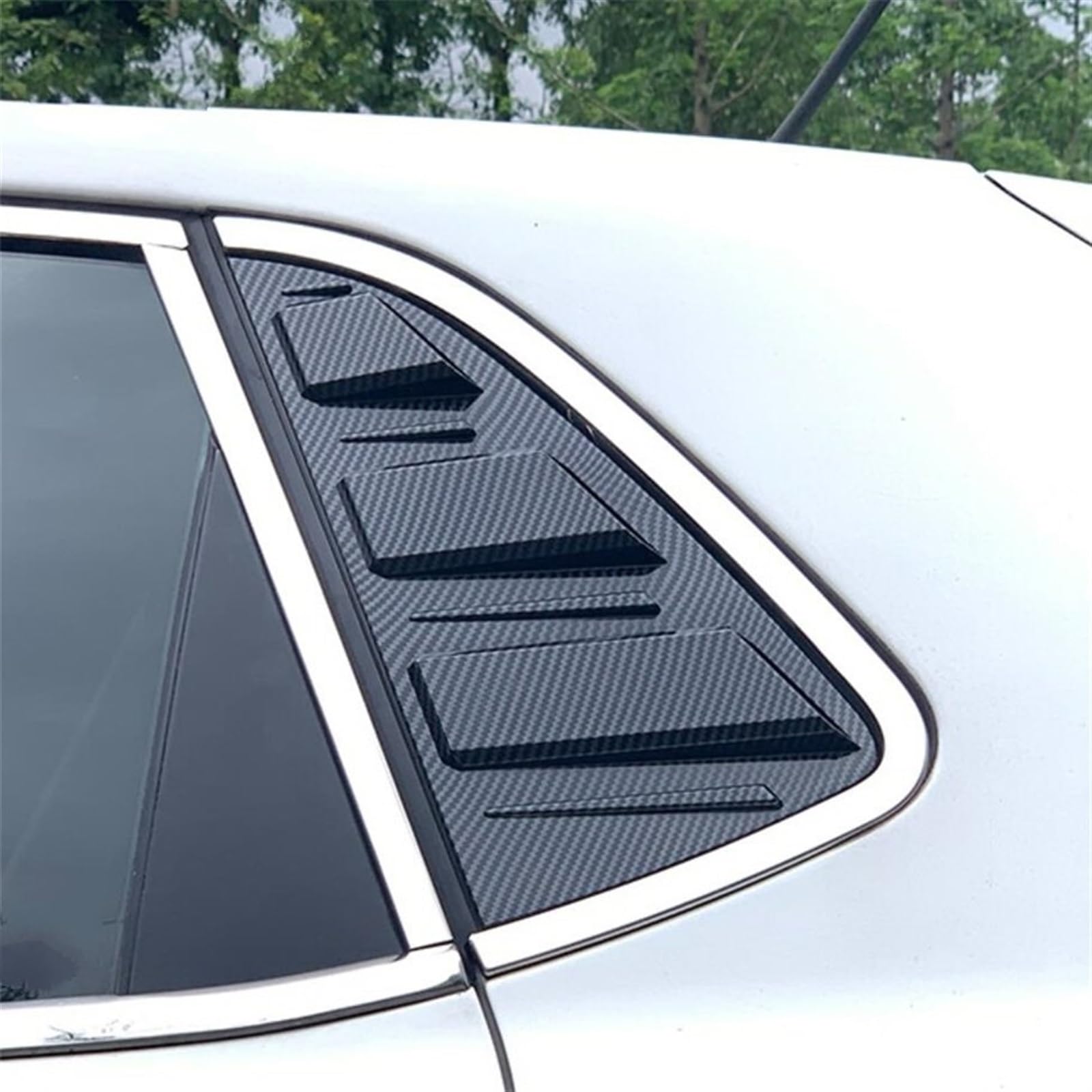 Alerón del Coche Persiana Lateral de persiana Ventana Trasera Coche, Accesorios embellecedores Cubierta ventilación para VW para Polo 2019 2020 2021 2022 2023(Carbon Texture)