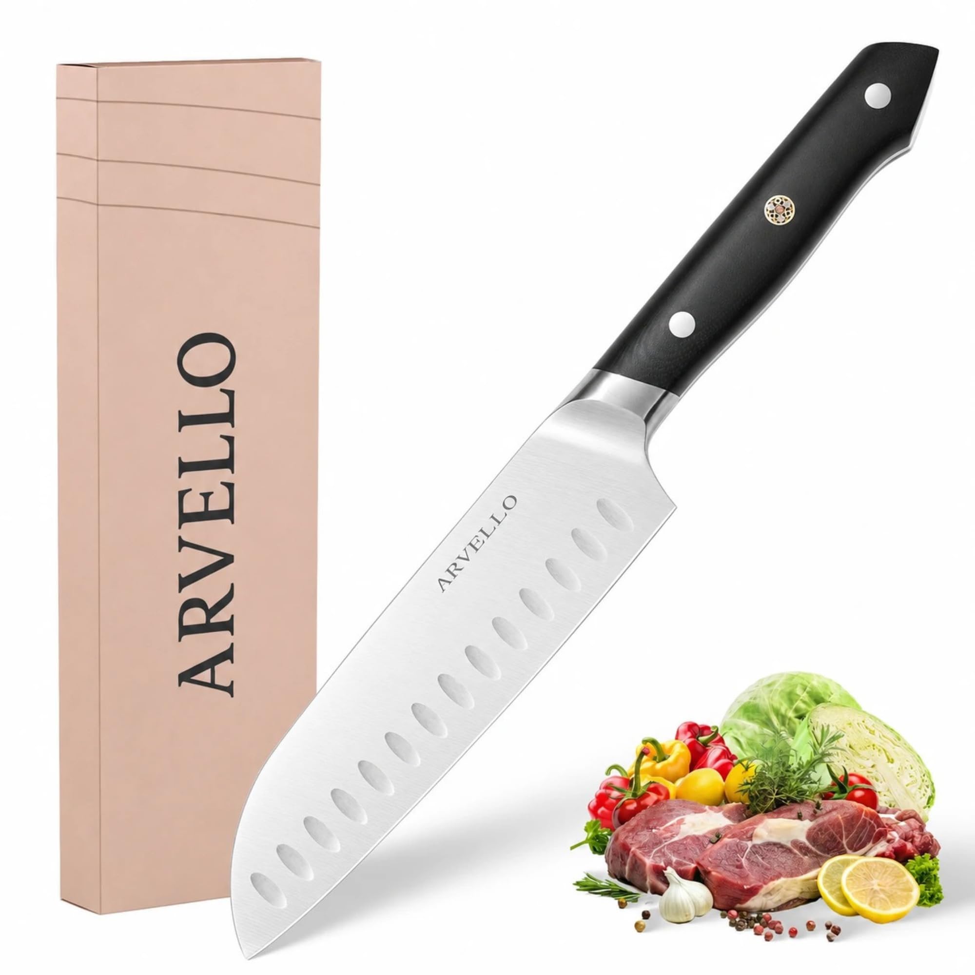 ARVELLO 8-inch Chef Knife, German High Carbon Stainless Steel Kitchen Knife — Amazon image 8