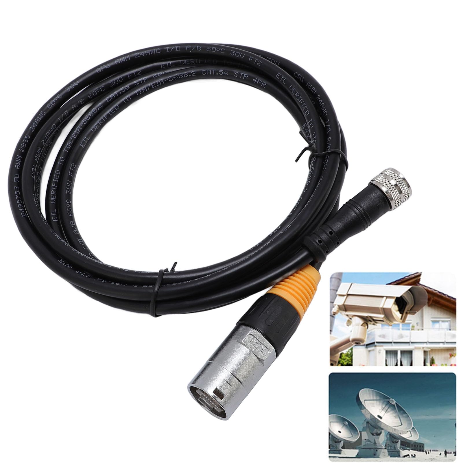 Câble Ethernet, Câble Ethernet blindé Haute Vitesse étanche IP67 pour une Utilisation Intérieure et Extérieure, Réseau blindé LAN avec Connecteur Femelle RJ45 vers M12 5P pour Routeur Modem