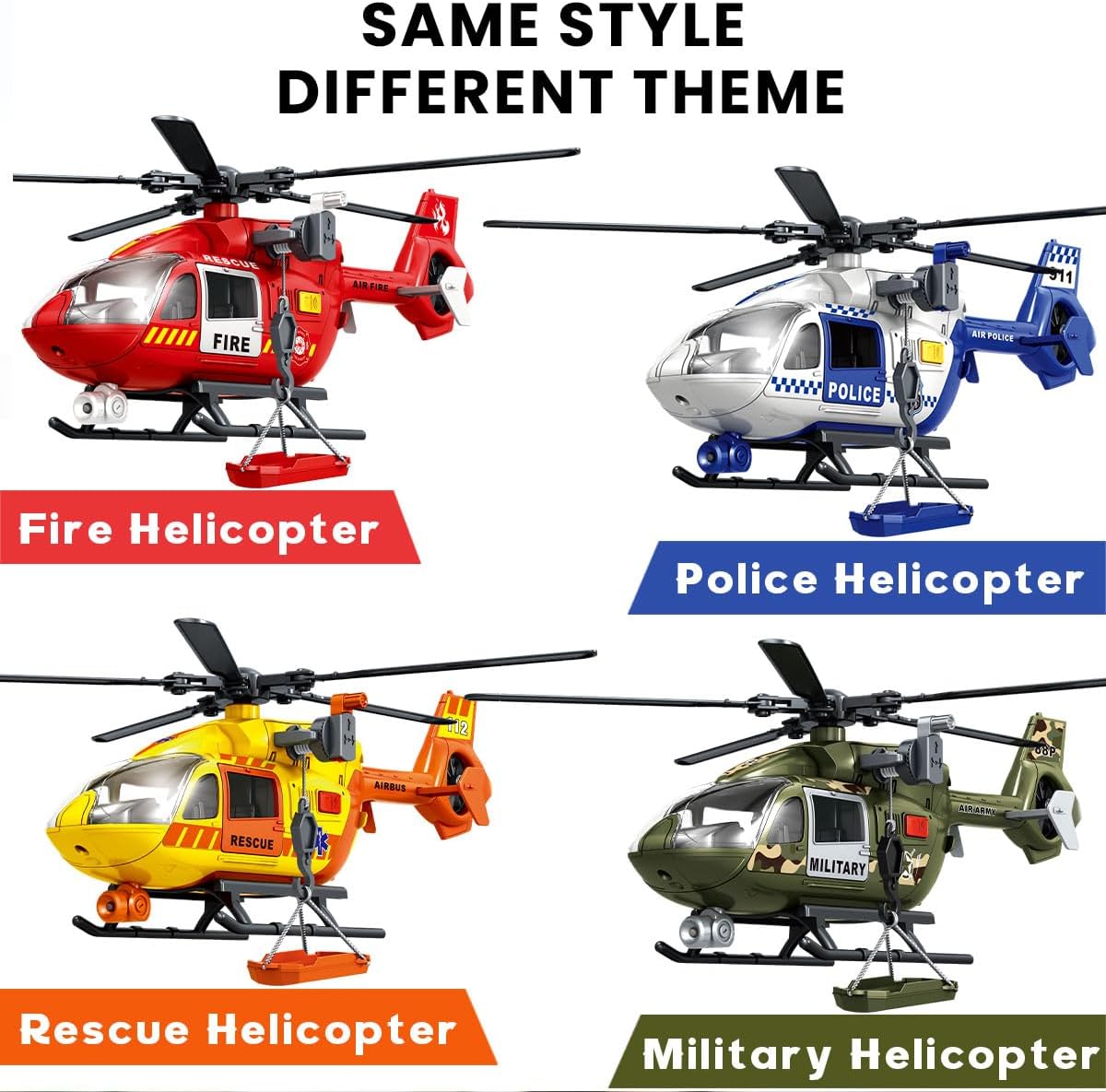 Green Military Big Helicopter Toys,Army Toys with Lights & Sounds,Birthday Gift for 2 3 4 5 Years Old Boys and Girls