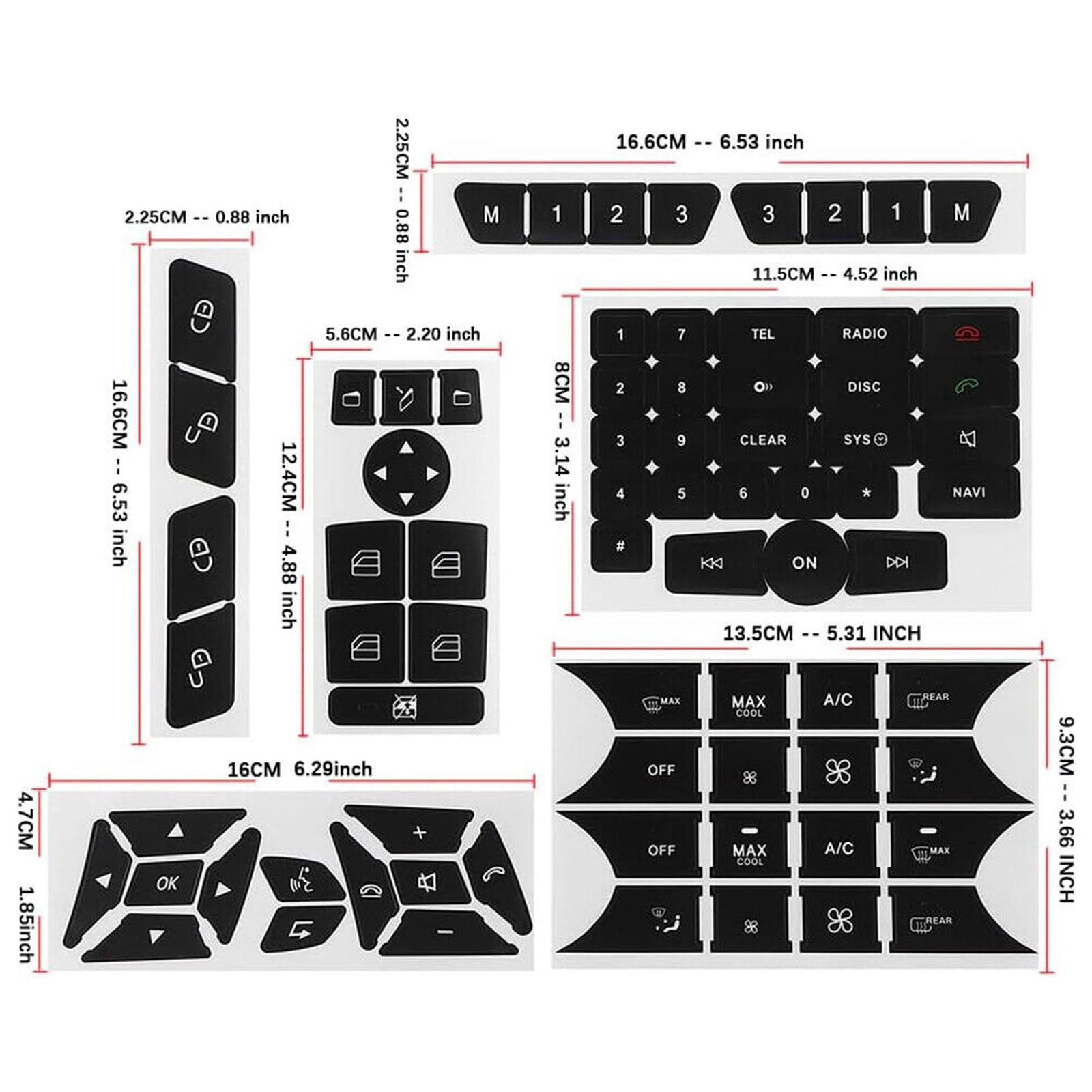 Amazon.co.jp: ボタン修理ステッカーメルセデスベンツ Cクラス/SLK 