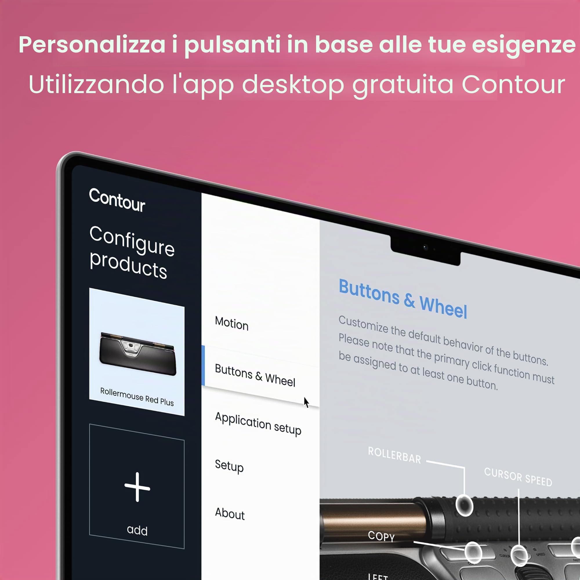 Contour Design RollerMouse Red Mouse ergonomico con supporto memory foam per palmo, per sindrome tunnel carpale, Sanza fili Mouse ambidestro per PC, Mac e laptop - Senza fili - Regolare