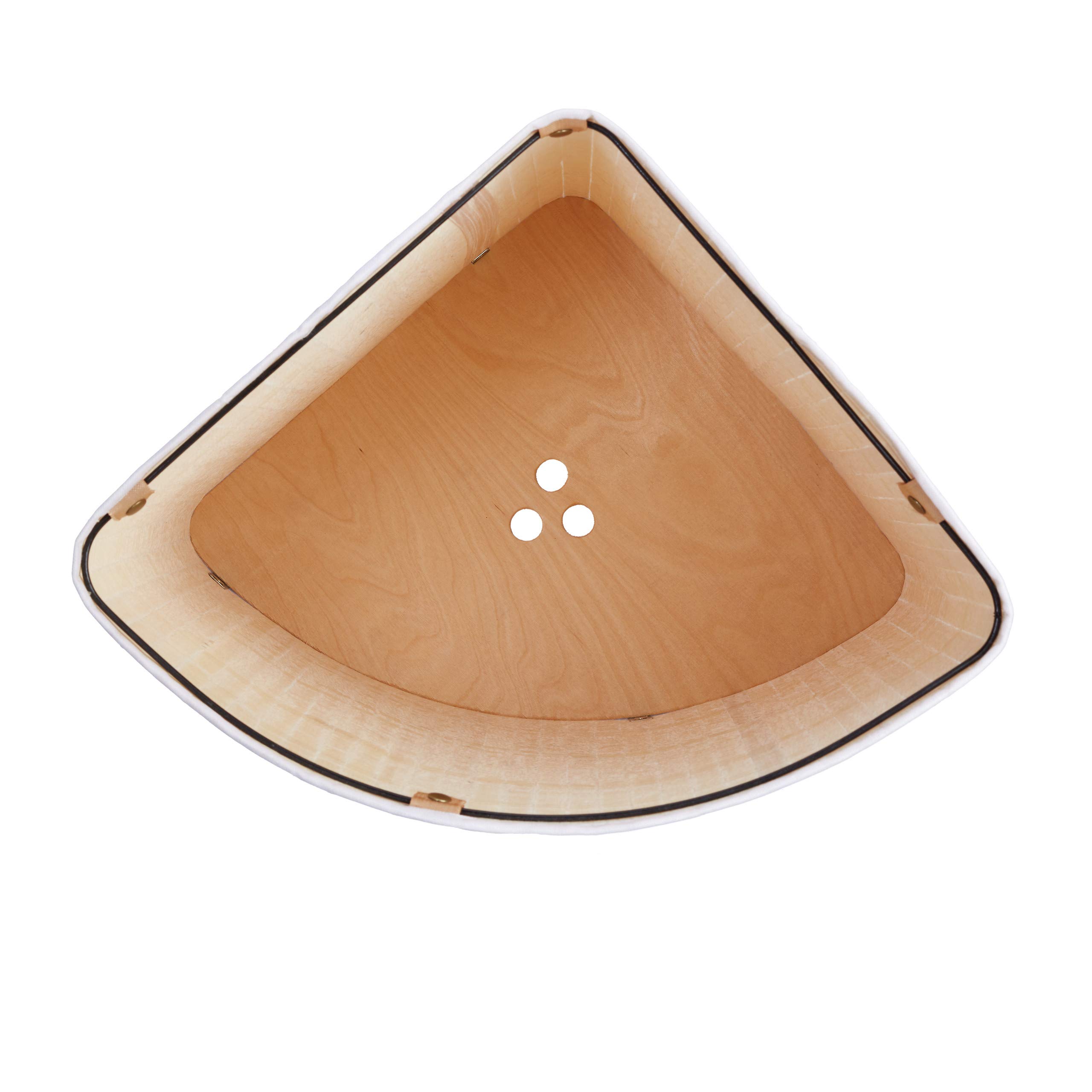 Relaxdays Cesto Ropa Sucia Esquinero, Cubo Colada Plegable con Tapa, Canasta, Bambú, 65 x 49,5 x 37 cm, Color Blanco