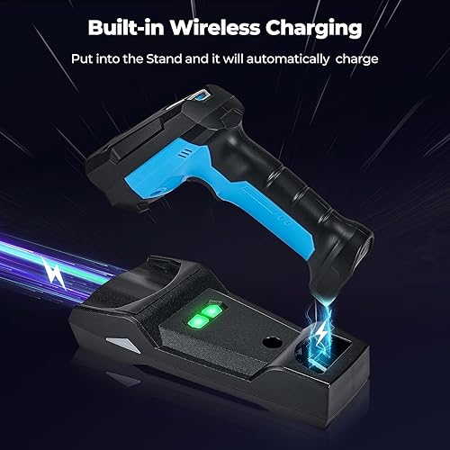 Miniatura 9 de MUNBYN IBS01 - Escáner de código de barras industrial con soporte de carga inalámbrico, ultra resistente y ultraduradero, distancia de transmisión