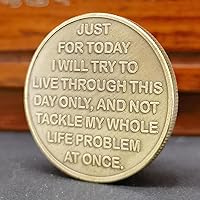 Vista 3 de Sunrise Serenity Lucky Coin One Day at A Time - Ficha de bolsillo, regalo para hombres o mujeres, medallón AA de sobriedad de recuperación
