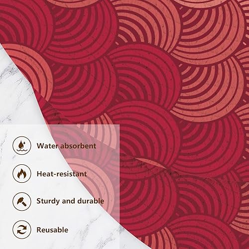 Miniatura 3 de Bold Diagonal Abstract Striped Coral Large Coasters Cotton Mat Absorb Water Trivet Table Runner for Hot Pots and Pans Hot Pot Holders for Teapot