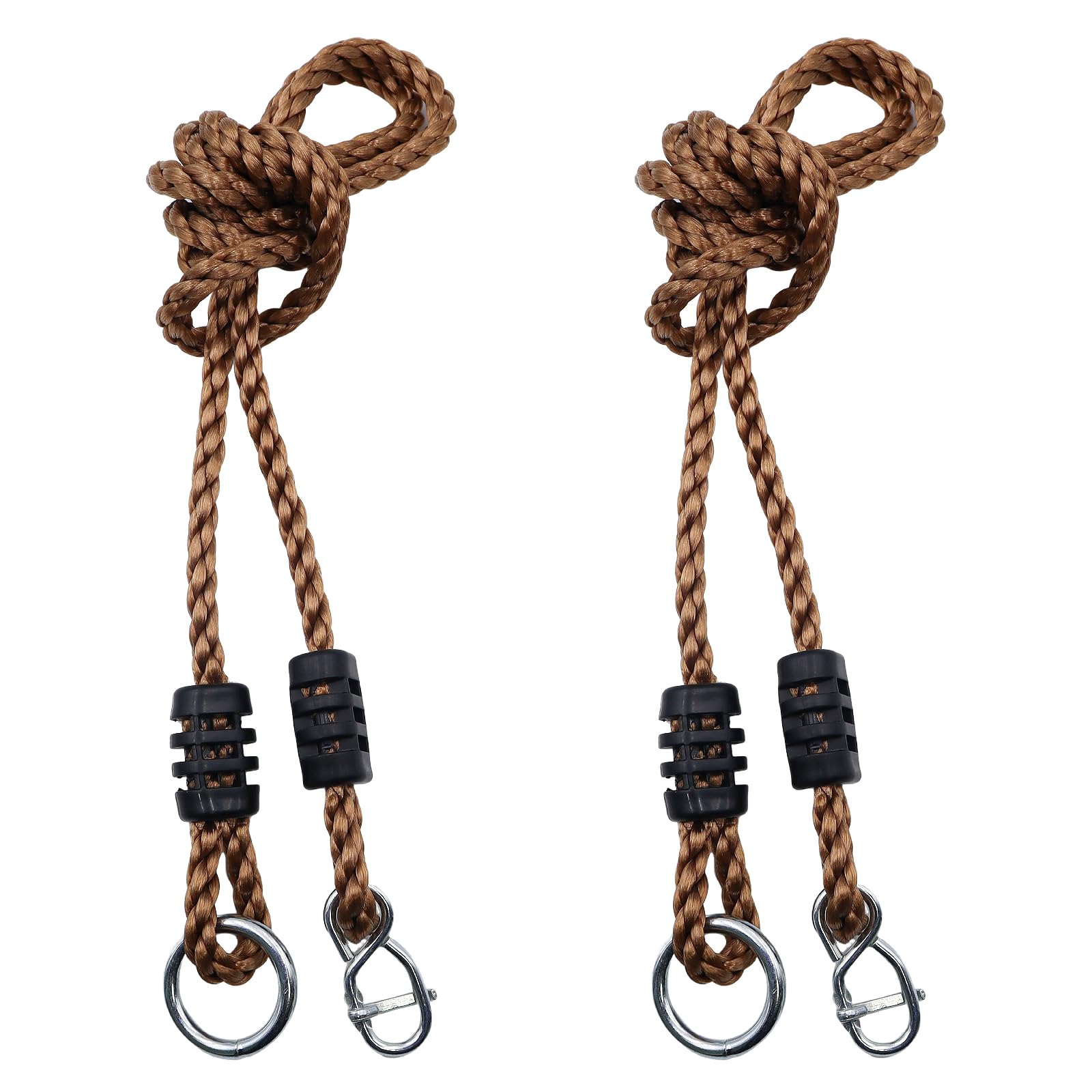 2 Pezzi Corde per Altalena Regolabili 2 M Corda per Altalena da Esterno Resistente Corda per Amaca Sospesa con Moschettone per Amache Altalene Campeggio