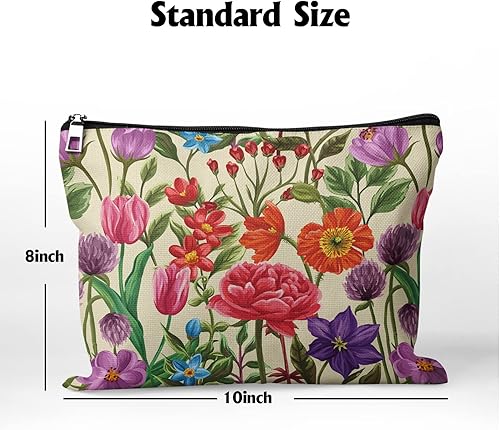 Miniatura 3 de Cafl Bolsa de maquillaje Bolsa de cosméticos Bolsa de maquillaje de viaje con cremallera, Flores de acuarela115