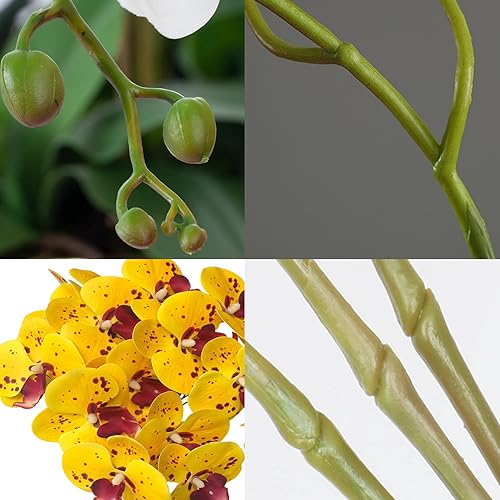 Miniatura 126 de FagusHome Phalaenopsis - Flores artificiales de 32 pulgadas, 6 piezas de orquídeas artificiales con tallo para decoración del hogar (rosa)