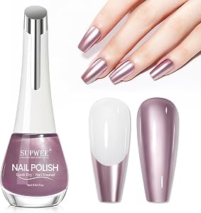 SUPWEE Mirror Nail Polish Quick Dry, Chrome Metallic Nail Polish Air Dry Fast Nail Lacquer DIY Manicure