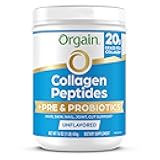 Orgain Hydrolyzed Collagen Peptides + Prebiotic & Probiotics Powder for Women & Men, 20g Grass Fed Collagen, 1 Billion CFU - Supports Digestive, Hair, Skin & Joint Health, Non-GMO, Type I & III, 1lb