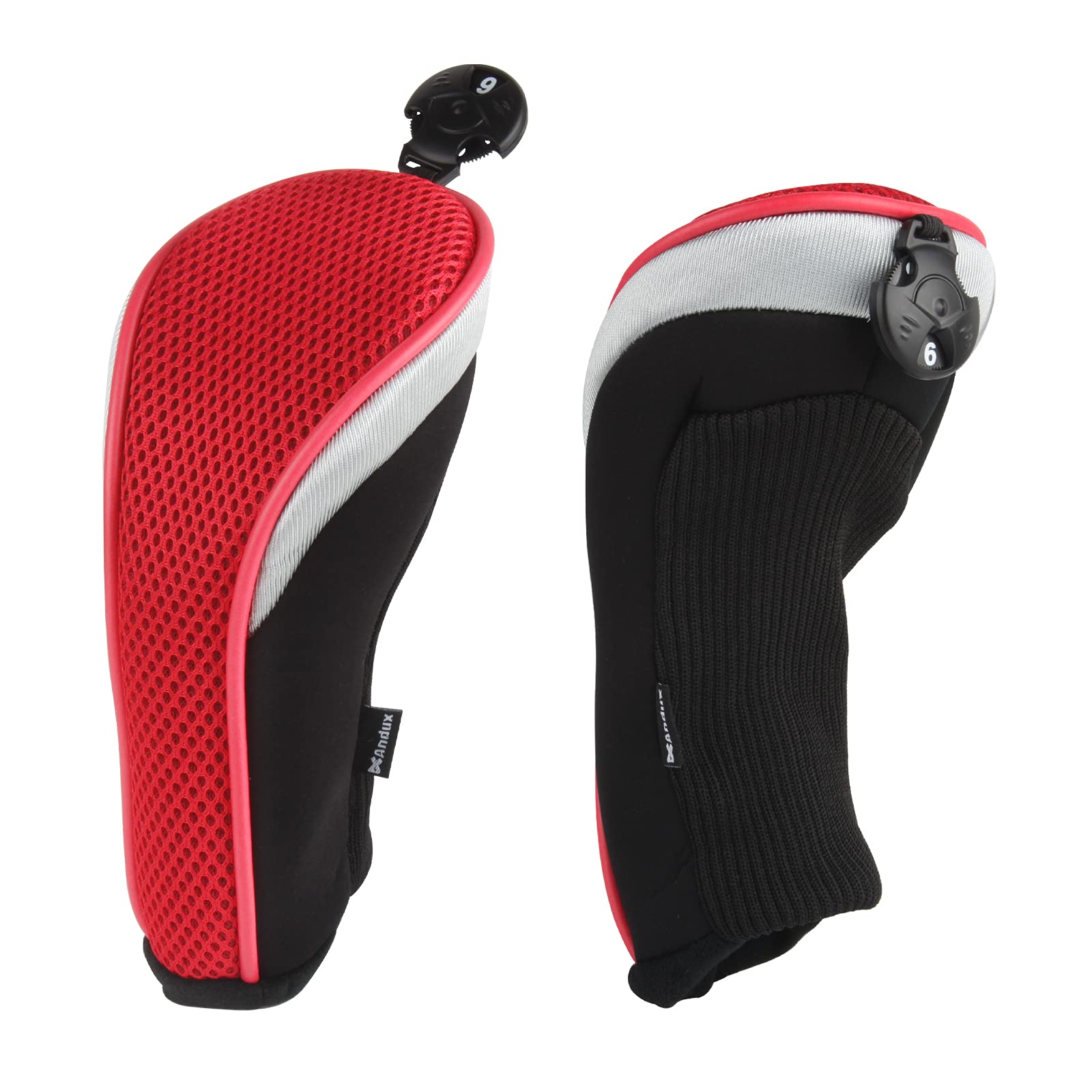 Andux Pack of 2 Mesh Golf Hybrid Club Head Covers w/No. Hang Tags