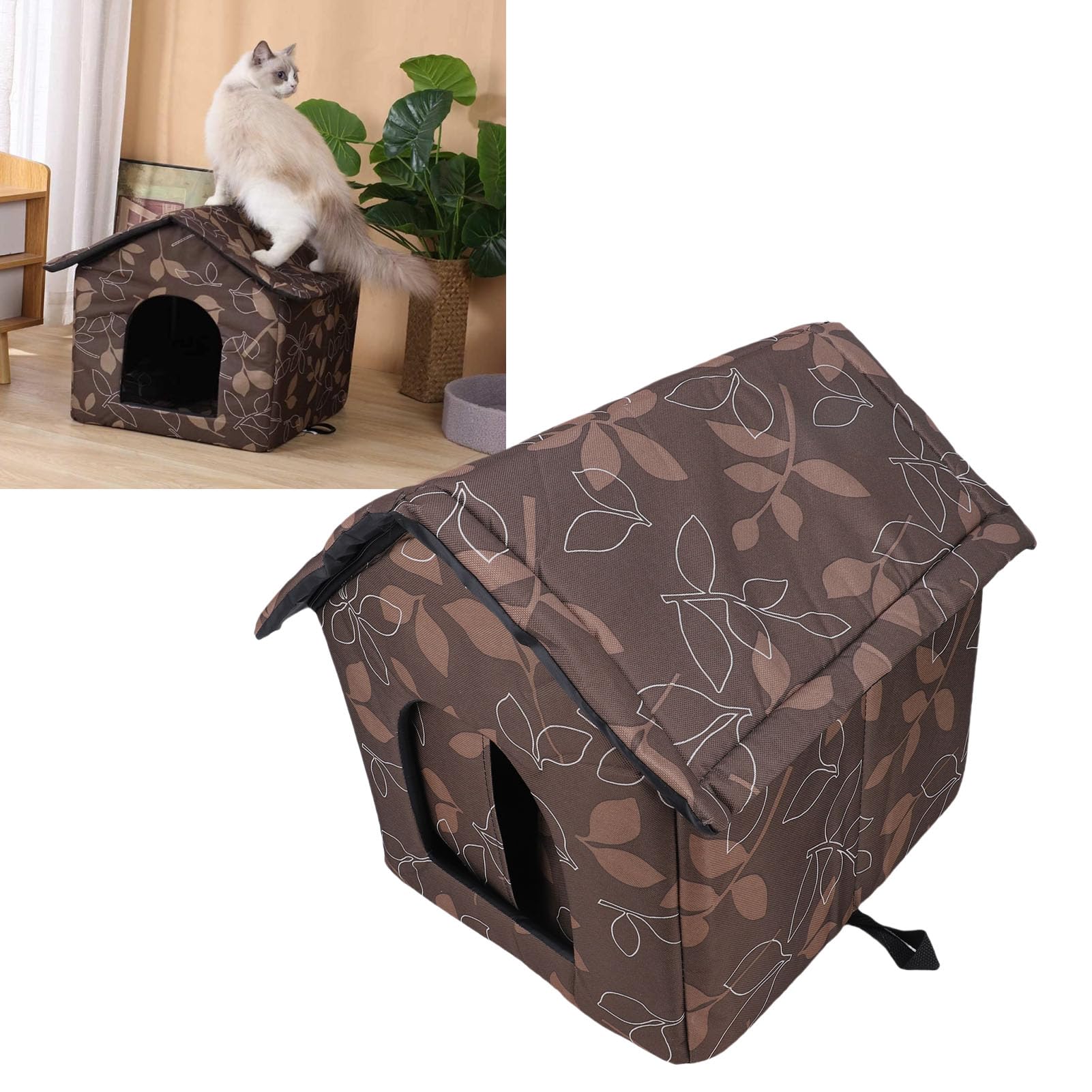 SENECESLI Outdoor Cat House, Wodoodporne Tkanina PET SHETRENT Pogoda dla Zwierząt Domowych 6,6 do 11,0 Funta, Izolowany Dziki Kotek dla Kotów na Zewnątrz Zwierząt w Zimie