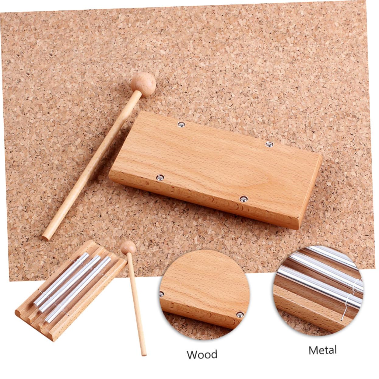 Campanas de Mesa de Tonos para Instrumento de Percusión Educativo con Sonido y Base Pulida para Aula y Meditación