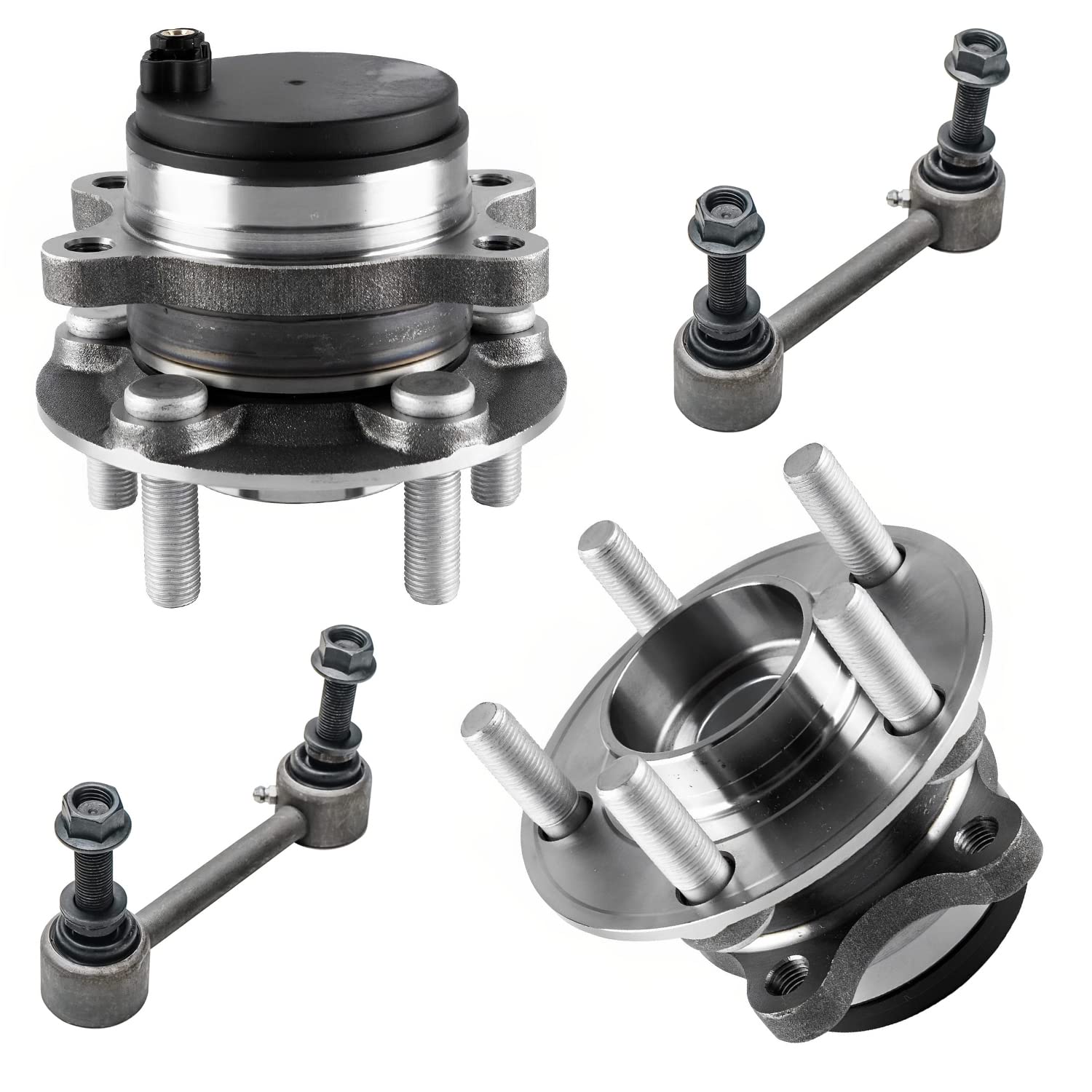 Detroit Axle - Rear 4pc Wheel Bearings Hubs Kit for 15-18 Ford Edge