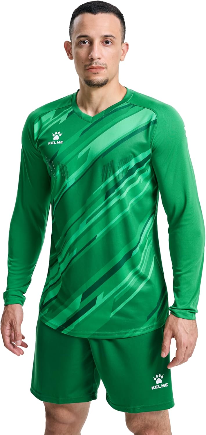 KELME Men Padded Goalkeeper Soccer Jersey Shorts, Goalkeeper Kit, Youth Goalie Apparel Shirt and Pants with Socks