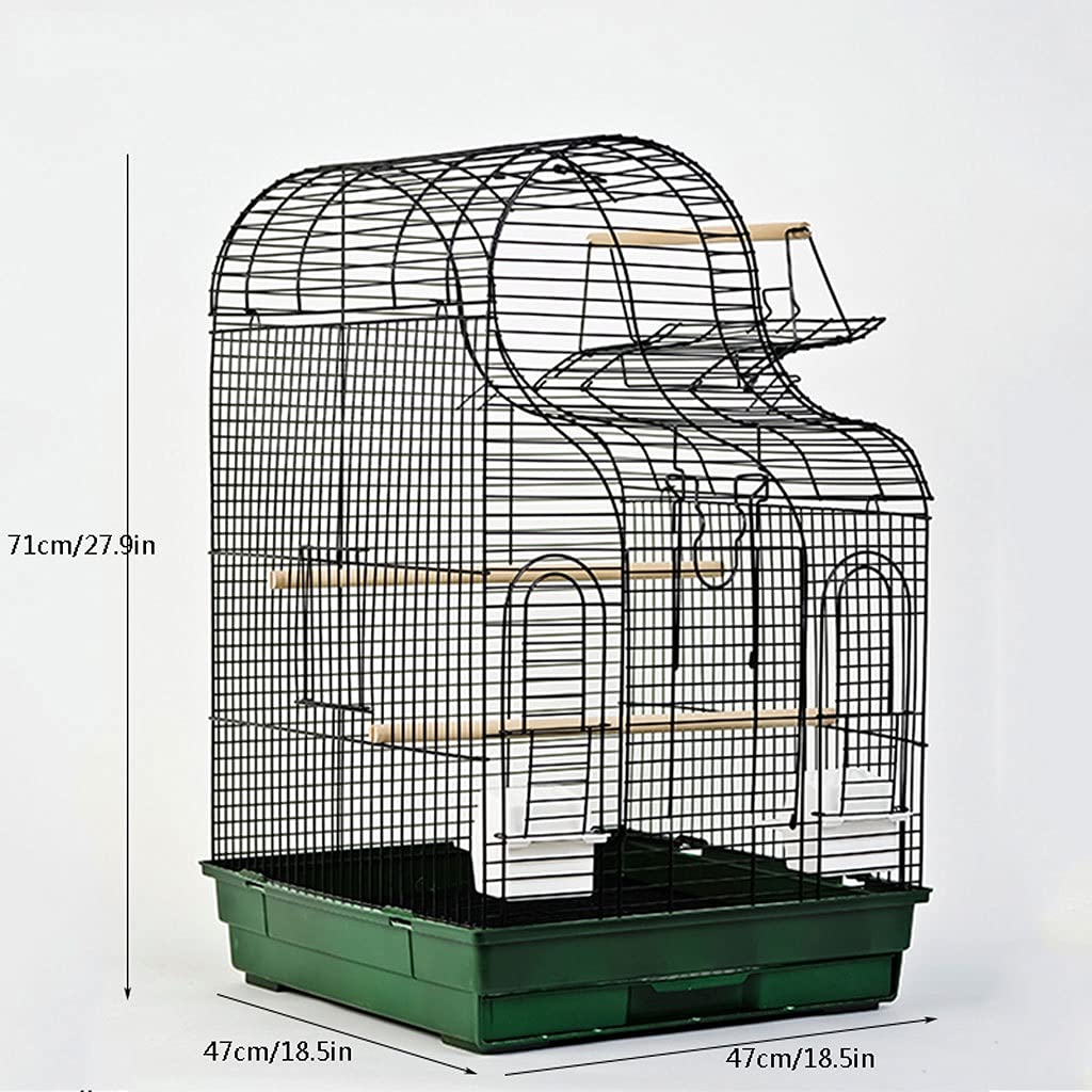 Gabbia per Uccelli e Pappagalli Fashion Grande Metal Parrot Cage Allevamento Cage Monk Xuanfeng Tigre Skin Large Bird Cage Parrocchetto Cage Toy Shelf per Canarini, Cocorite e Uccelli Esotici