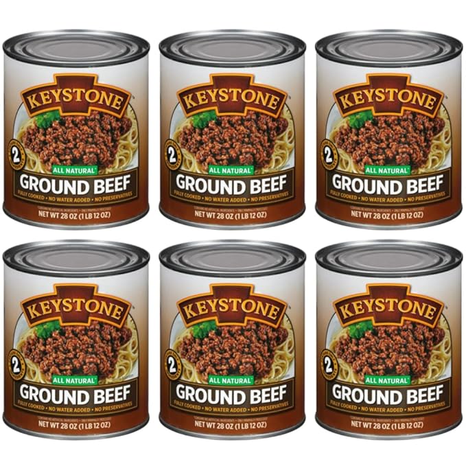All Natural Canned Ground beef, (28 Ounce 6 Pack