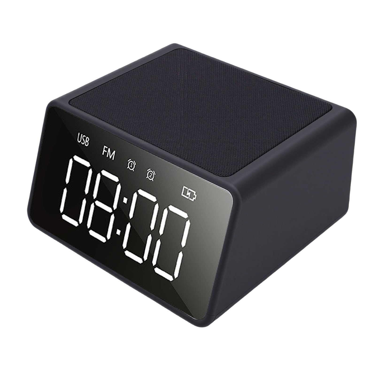 Altoparlante Caricabatterie Wireless con Radio FM Microfono Integrato per Sveglia Digitale da Comodino 10 W