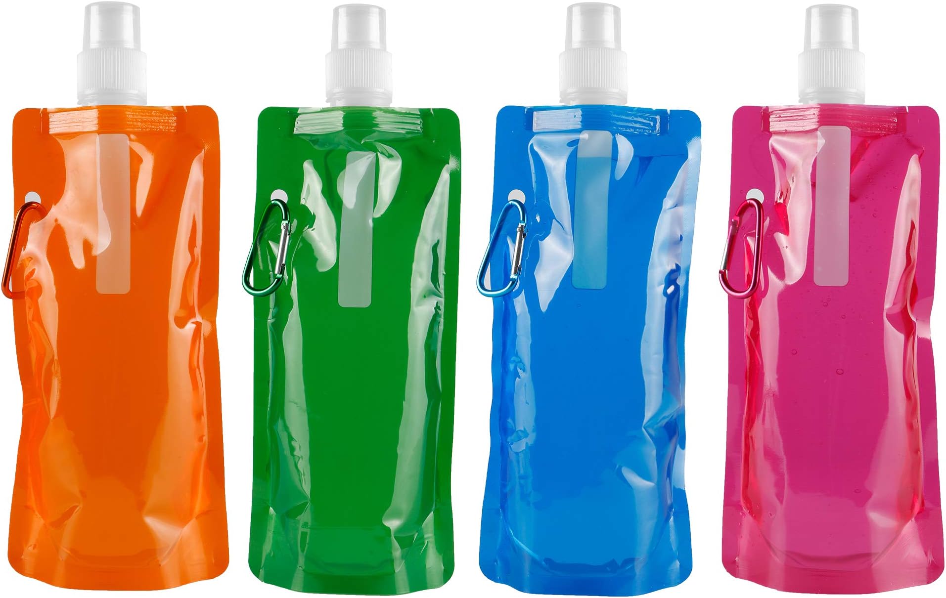 4 Pieces Collapsible Water Bottle Reusable Drinking Water Bottle with Clip for Biking, Hiking Travel, Outdoor Activities, 4 Colors