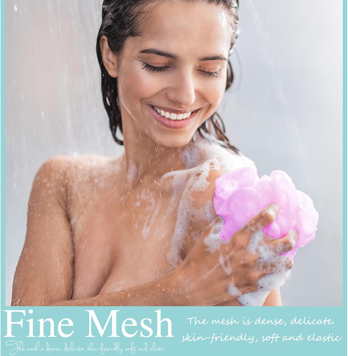 CHENGU 80 Pcs Loofah Bulk Sponge Bath Sponges for Shower, 20g (Pink Series)