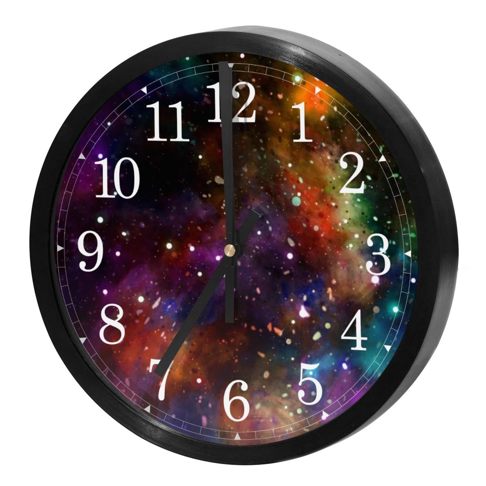 Horloge murale silencieuse à quartz décor nébuleuse pour salon et bureau