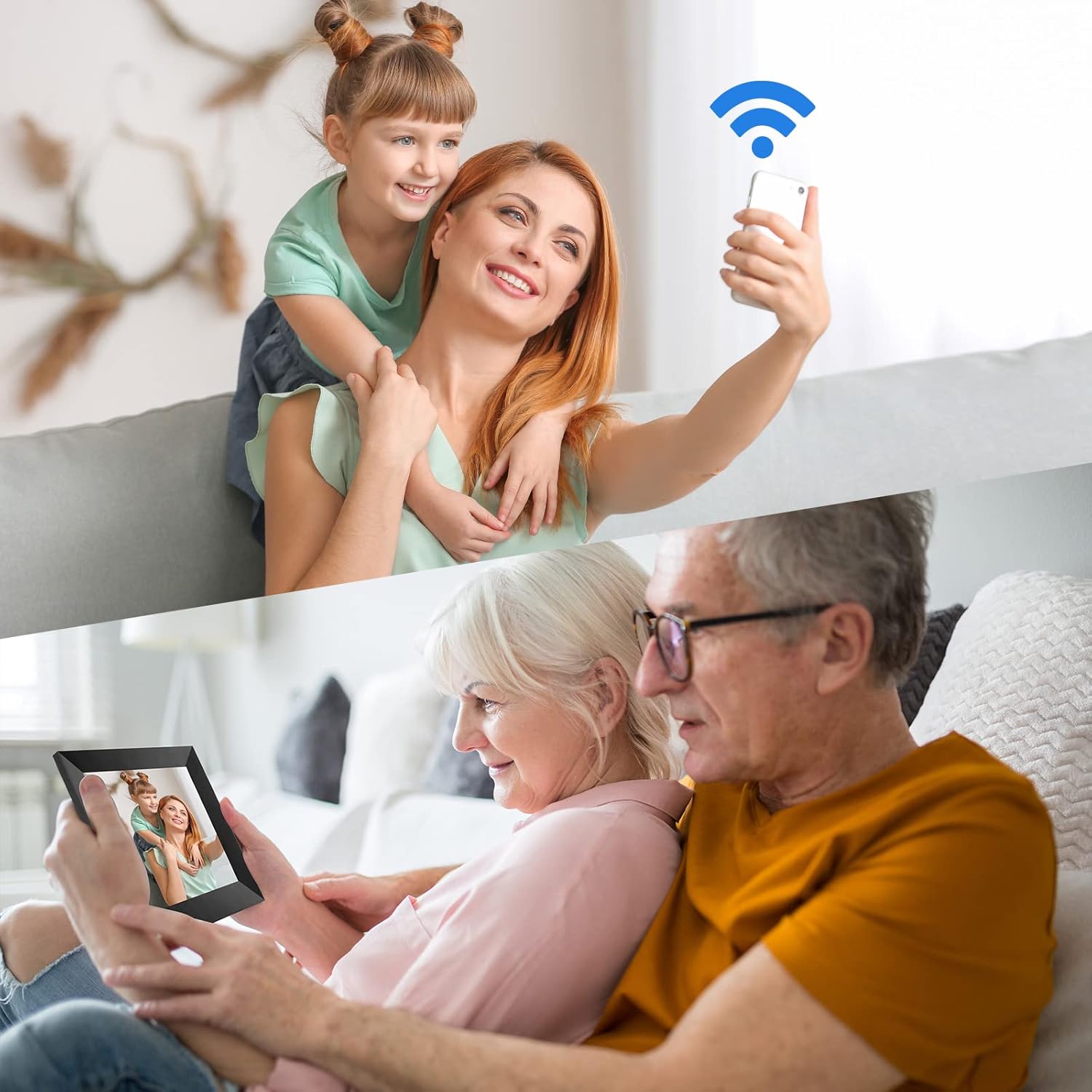 Digital Picture Frame, Humblestead 7 Inch WiFi Digital Photo Frame with 1024 * 600 IPS HD Touchscreen, Effortless One Minute Setup, Share Photos and Videos Instantly from Anywhere via App : Electronics