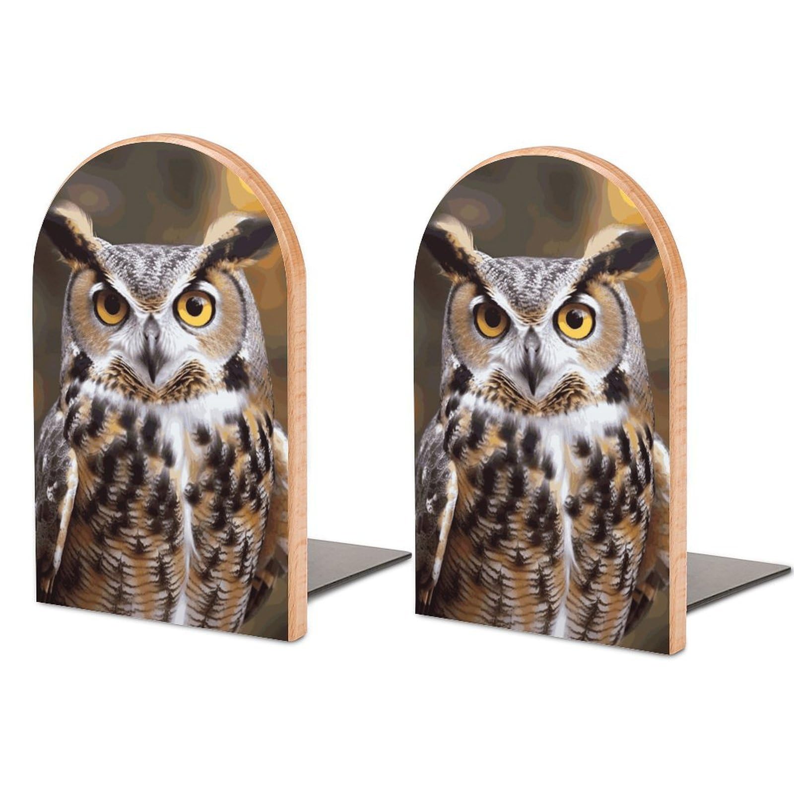 Owl Birds Bookend Modern Bookends for Shelves Non-Skid Book Holder Heavy Duty Metal Book Storage for Books CDs Decorative Book Stopper for Home