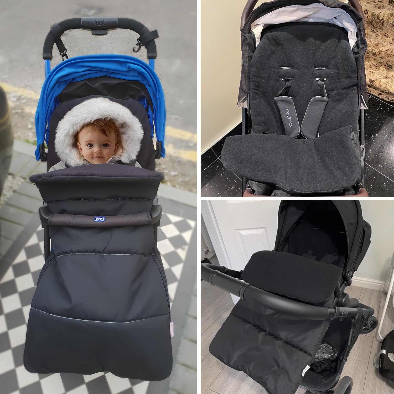 Universal Pushchair Footmuff Winter Warm Baby Stroller Cosy Toes Fleece Pram Liner Cushion Insert Infant Toddler Bunting Muff Outdoor Windproof Waterproof Buggy Foot Leg Cover Blanket Sleeping Bag - Image 4