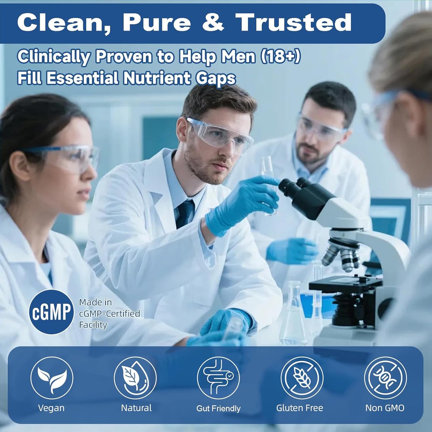 Totaria Sugar Free Multivitamin for Men with Omega 3, Probiotics, Mens Multivitamins Gummies w/Methylated B Complex, EAAs, Lycopene, Zinc, for Daily Energy, Immune, Heart, Iron Free, 60 Count - Image 7