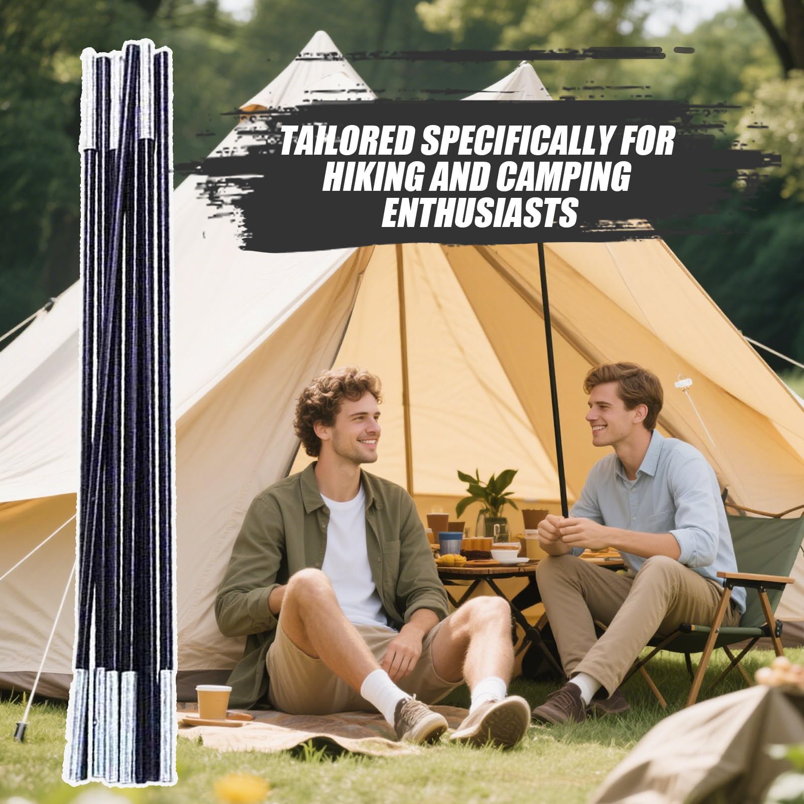 Pali per | per per escursionismo e campeggio, kit di riparazione flessibile portatile per campeggio, zaino in spalla all'aperto, caccia avventure, design multifunzionale