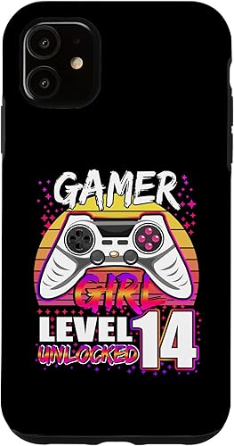 Miniatura 7 de Funda para iPhone 11 Pro Max Gamer Girl Nivel 14 desbloqueado para videojuegos 14 cumpleaños para niñas