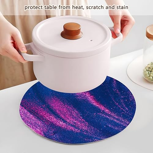 Miniatura 5 de 3 Pcs Trivet Table Runner for Hot Dishes 15in Cotton Thread Weave Pot Holder Set Holder for Cooking Pot House Decor Purple