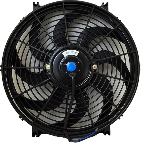 Ventilador eléctrico universal de gran desempeño para enfriamiento, de 12 V con kit de montaje del ventilador, 10 pulgadas, Negro