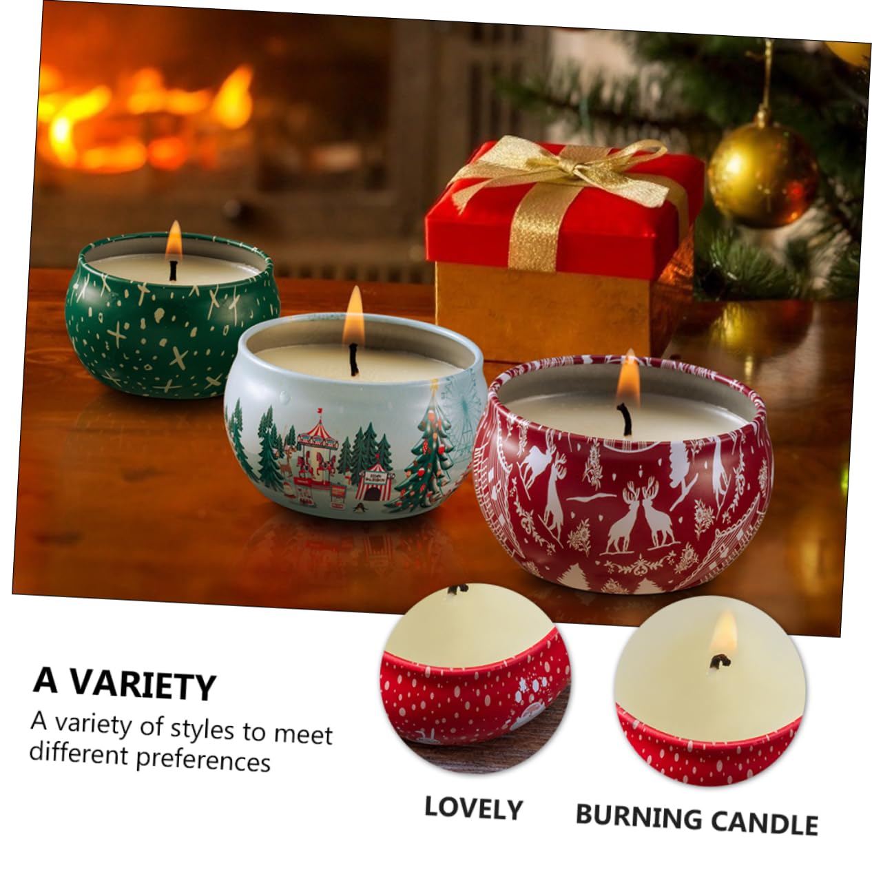Tofficu 8 Velas Navideñas Aromáticas de Cera Natural, Obsequio para Ambiente Hogareño
