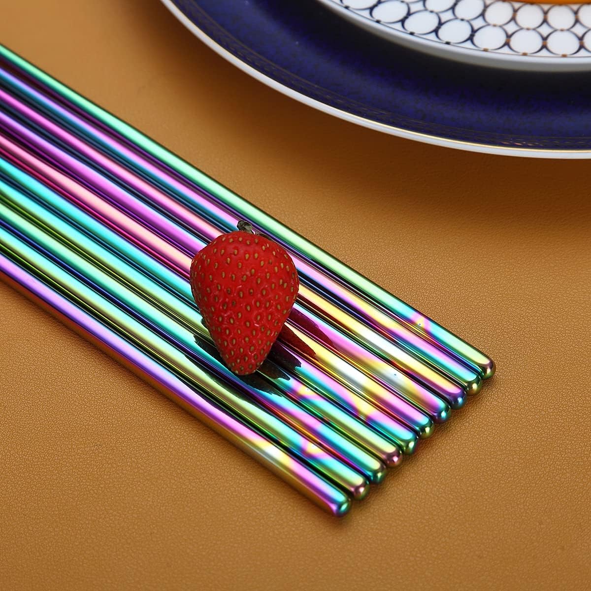 10 Pairs Reble Chopstis, Titanium Rainbow Plating Stainl Steel