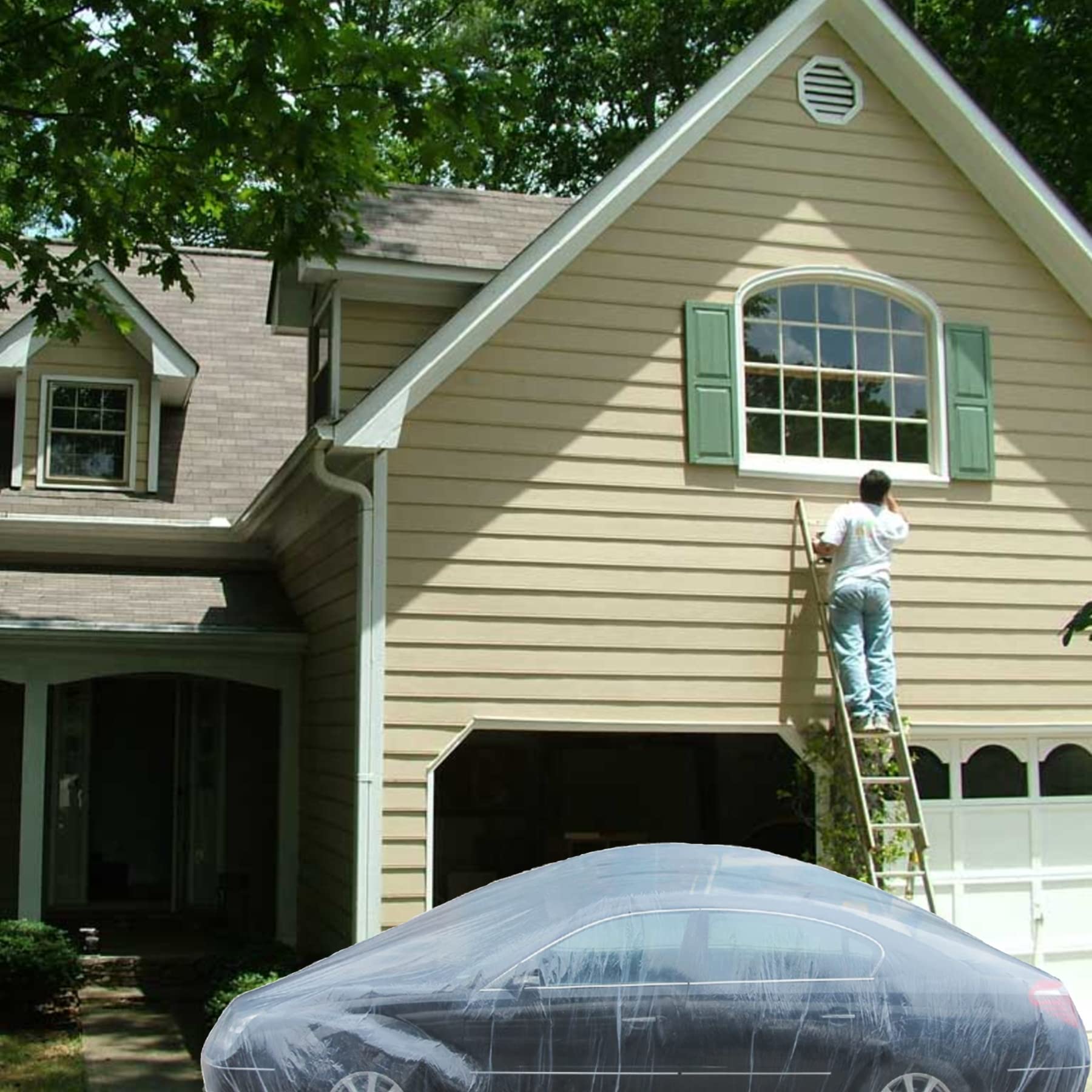 Seal Skin Covers Waterproof Disposable Car Cover for SUV Sedan Sport Cars Plastic Cover Universal Full Car Cover — view 2