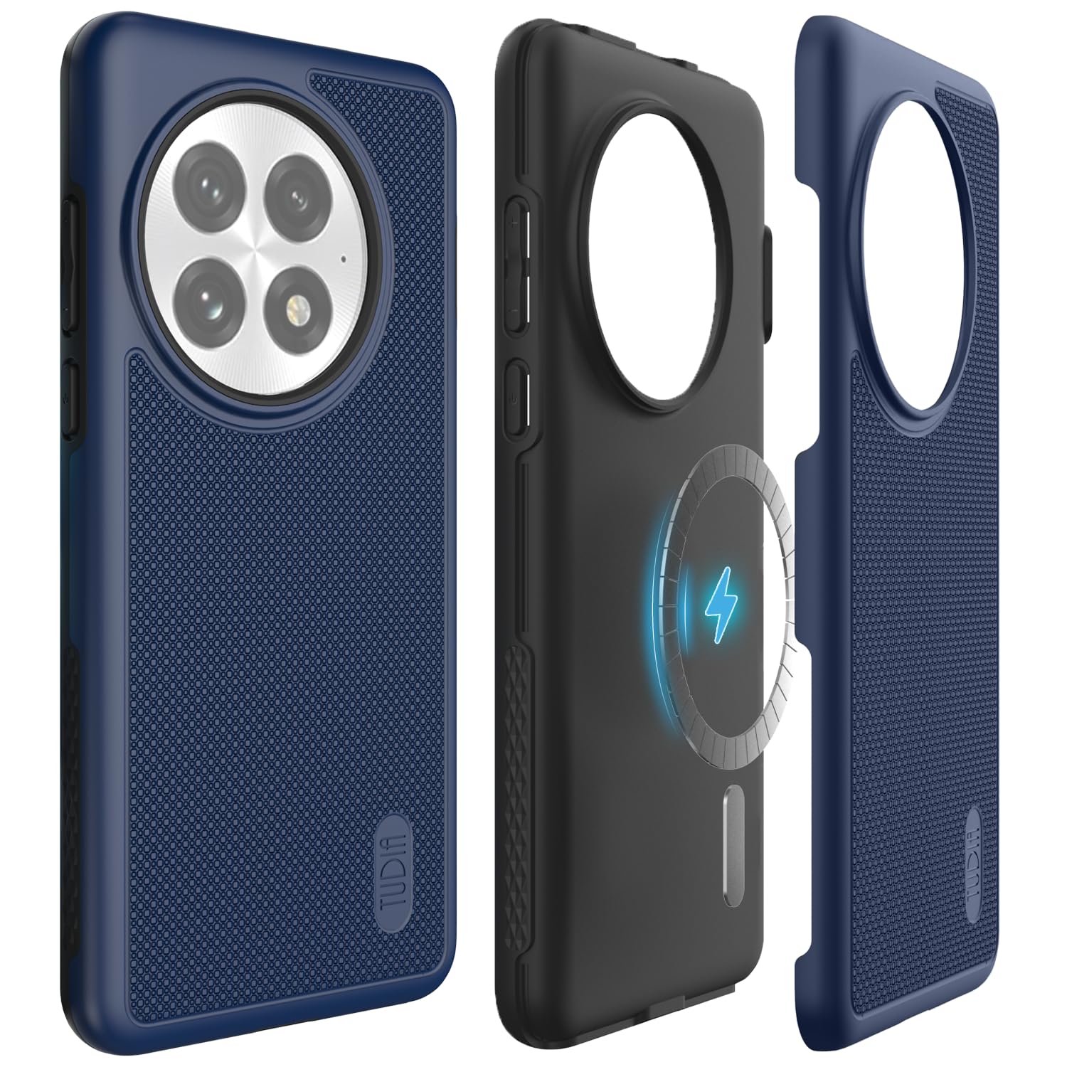 TUDIA MergeGrip [Magsafe Compatible] OnePlus 13 Case 5G (2025) - [Mil-Spec & Impact Tested] Dual Layer Shock Absorption Slim Heavy Duty Tough Cover Case - Indigo Blue