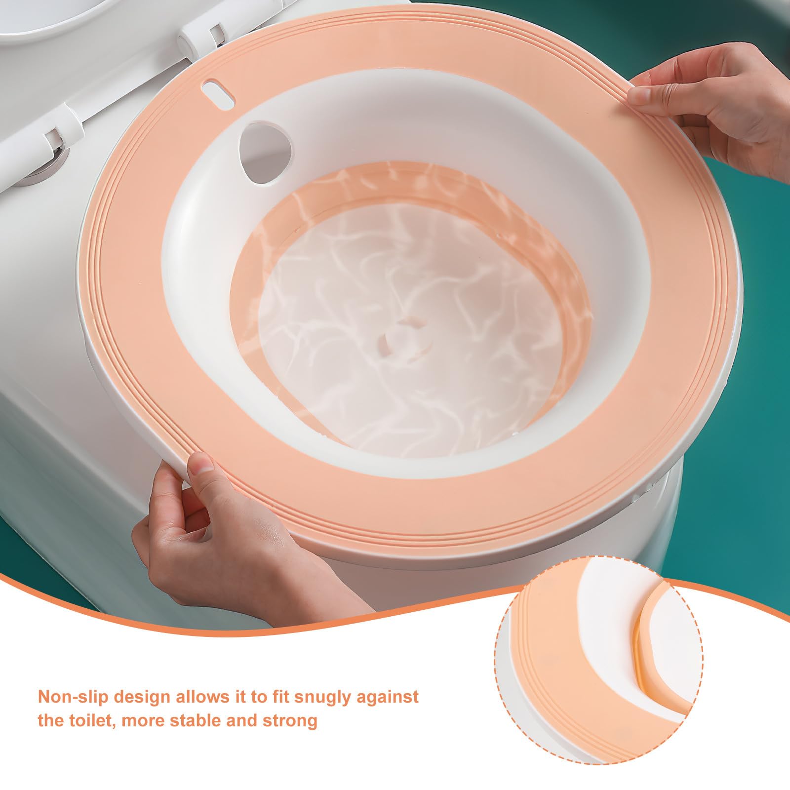 BETOOKY Bacinella per Lavaggio Intimo Post Parto per Donne Incinte con Design Antiscivolo, Materiale Pp e Tpr, Adatta per Toilette Rosa, Accessorio Pratico per Igiene Quotidiana